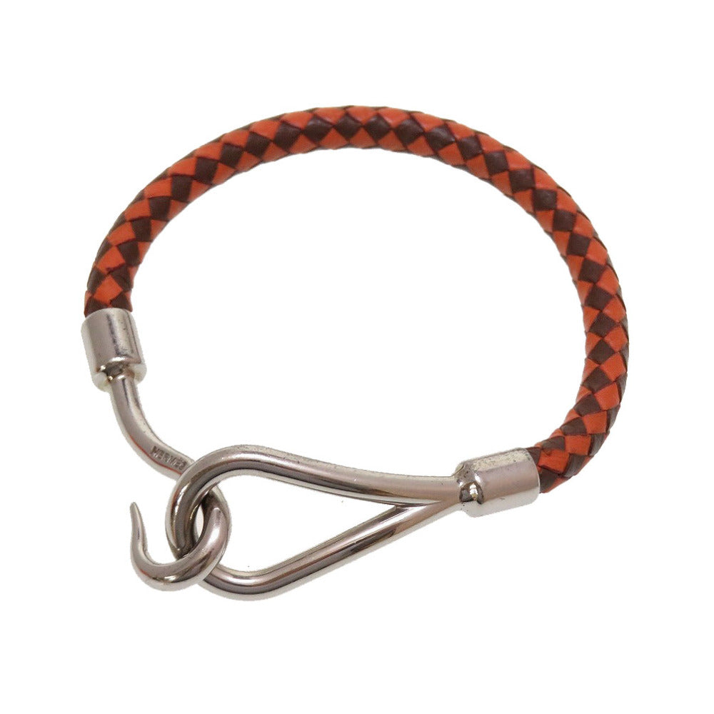 HERMES bracelet leather Brown Braid jumbo unisex(Unisex)