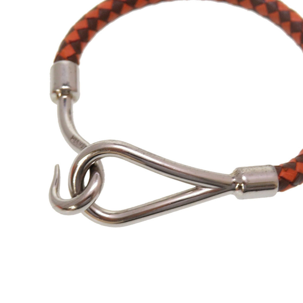 HERMES bracelet leather Brown Braid jumbo unisex(Unisex)