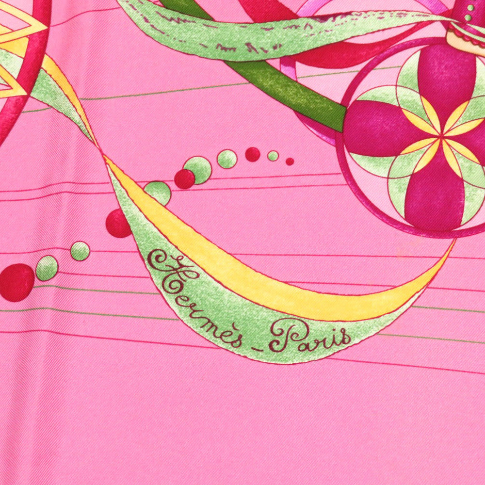 HERMES scarf silk pink Carre90 La Danse du Cosmos Dance of the Universe Women
