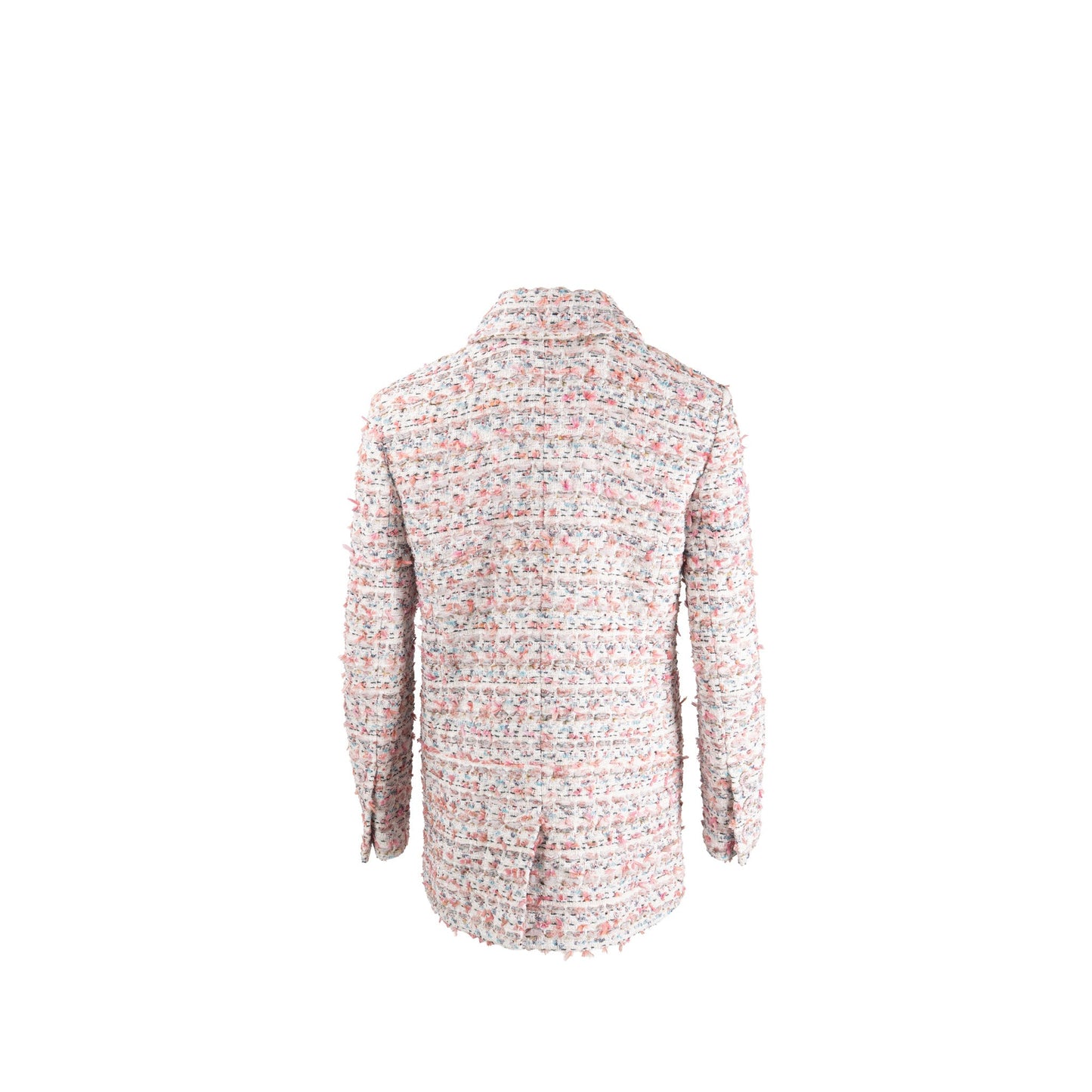 Chanel Size 38 23C Tweed Jacket Ecru/Pink/Blue/Green