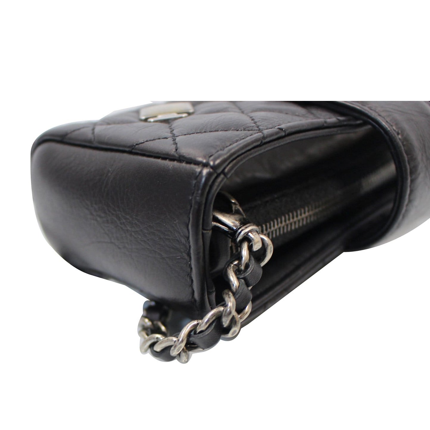 CHANEL Reissue Lucky Charm Quilted Leather Chain Crossbody Clutch Bag Black