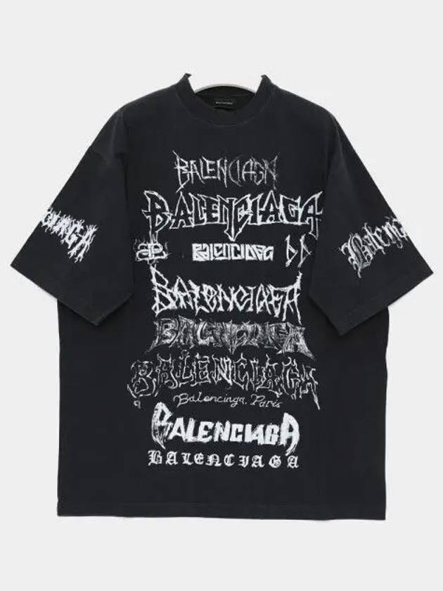 Luxury Balenciaga Trending 2025 DIY Metal Cotton Short Sleeve T-Shirt Black