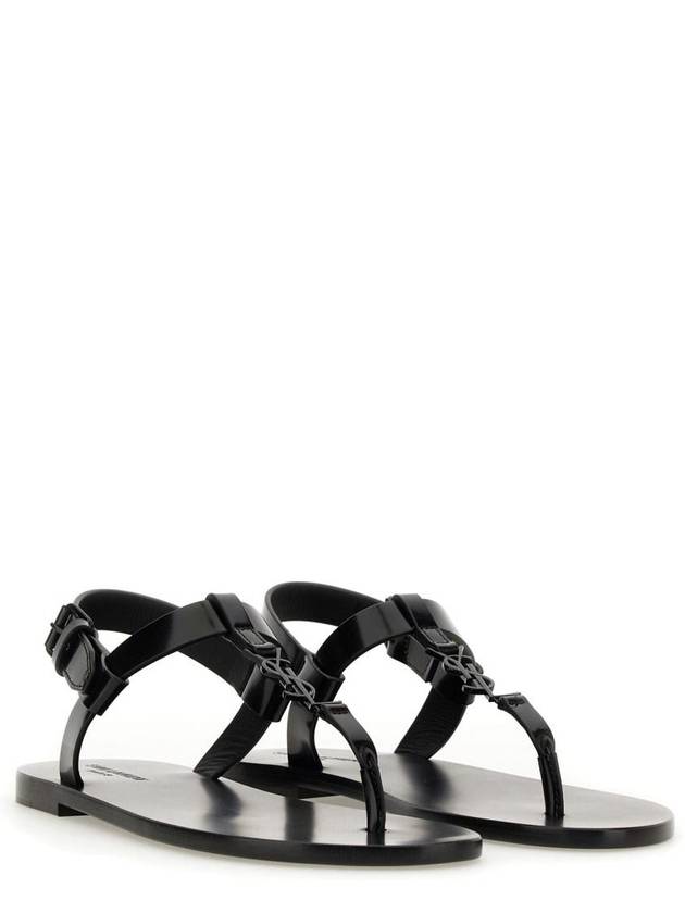 Luxury Saint Laurent Trending 2025 Cassandre Flip Flops Black