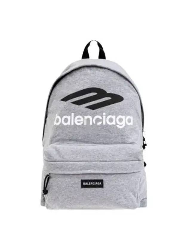 Luxury Balenciaga Trending 2025 Explorer Logo Backpack Grey