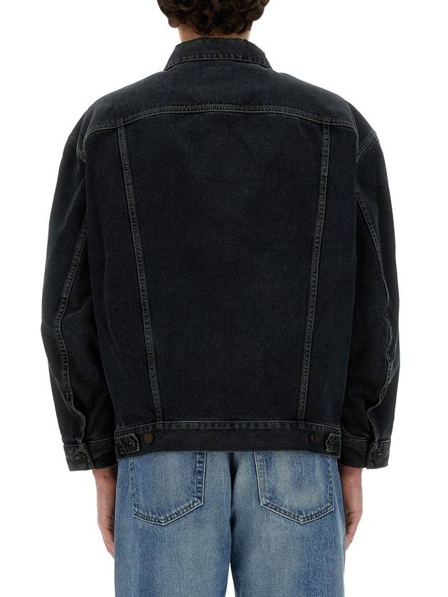 Luxury Saint Laurent Trending 2025 Egg Shape Denim Jacket Dark Blue Black