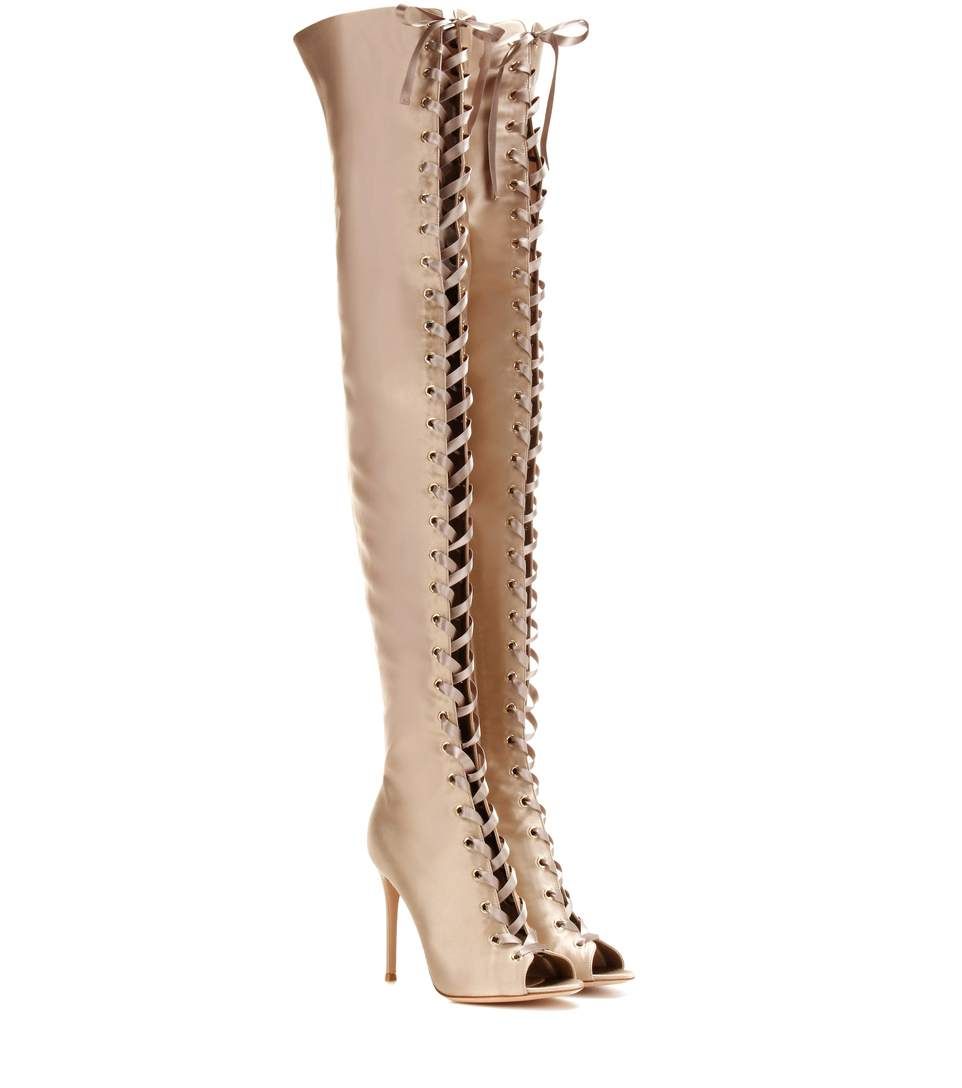 GIANVITO ROSSI MARIE SATIN BOOTS