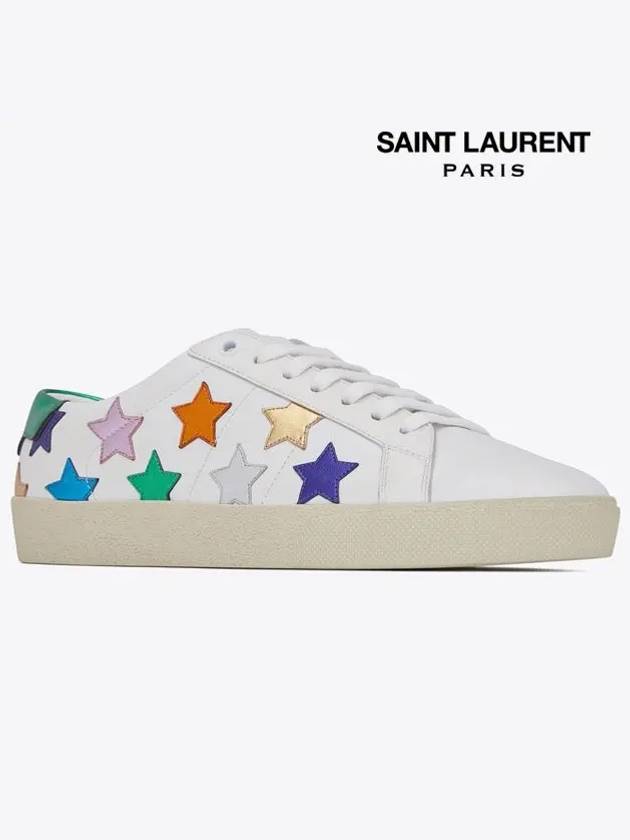 Luxury Saint Laurent Trending 2025 Women's California Multimetal Star Low Top Sneakers White