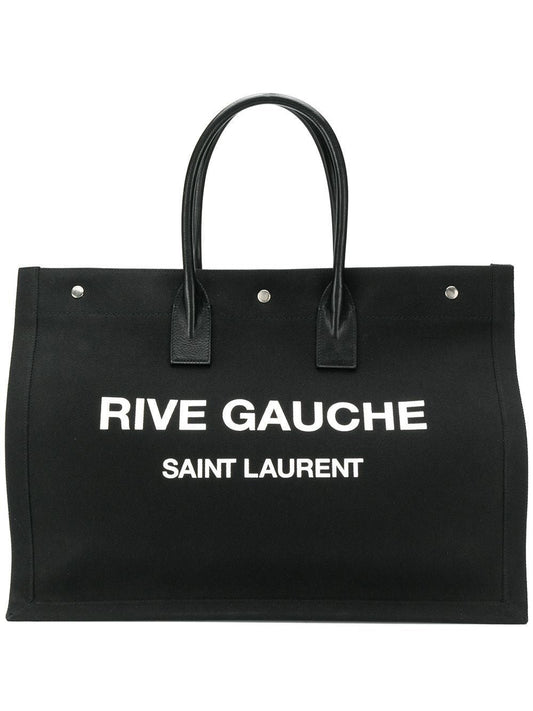 Luxury Saint Laurent Trending 2025 Men's Rive Gauche Tote Bag in Blackwhite | 509415FAAVR