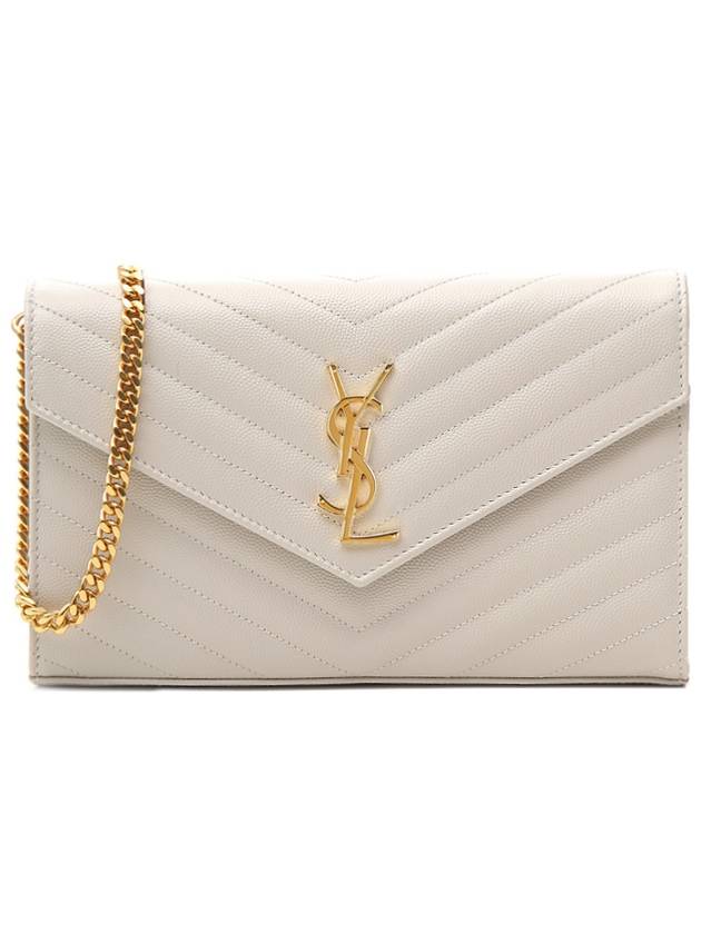 Luxury Saint Laurent Trending 2025 Monogram Matelasse Chain Shoulder Bag White