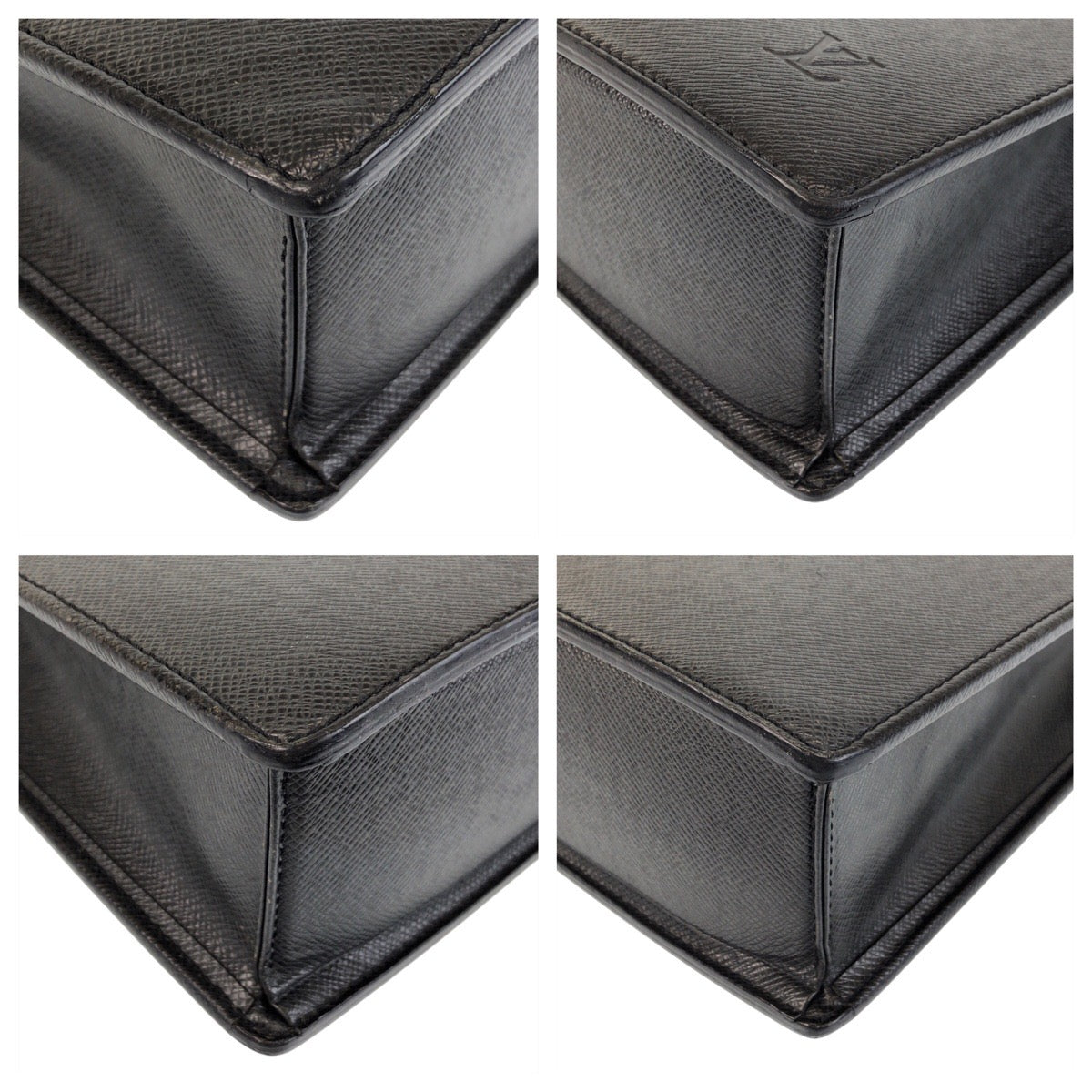 LOUIS VUITTON Business bag M30052 leather Ardoise Black SilverMetal Taiga Porto Documan Rozan