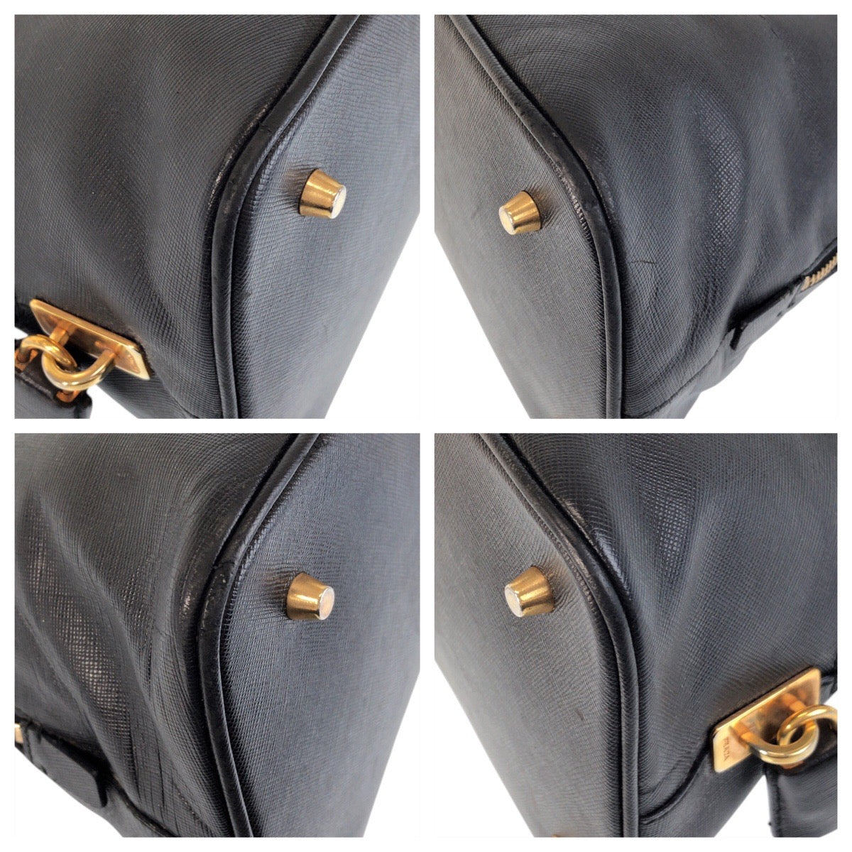 PRADA Handbag leather black Safiano