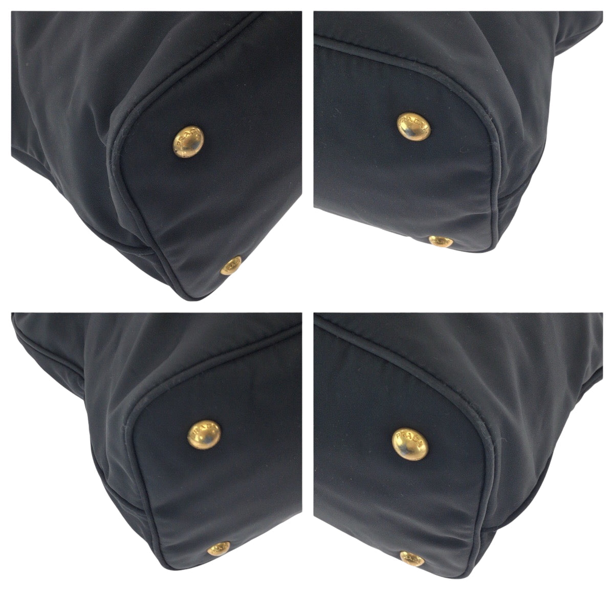 PRADA Tote Bag BN1902 Nylon Black Gold Metal Test logo