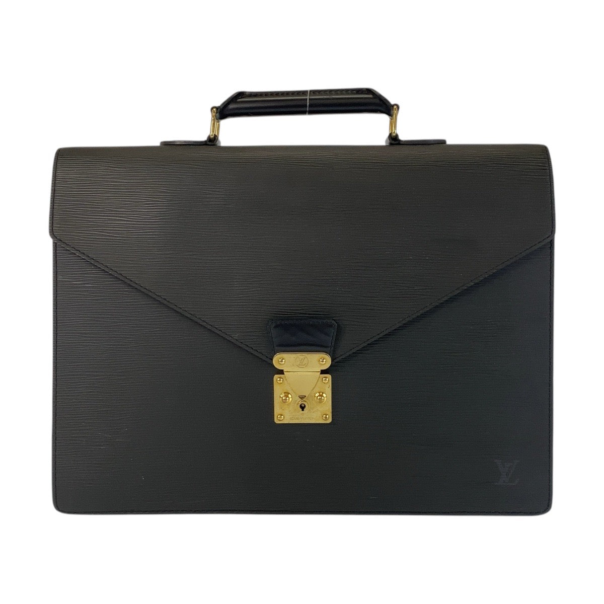LOUIS VUITTON Business bag M54422 leather Black GoldMetal Epi Serviet Conseiller
