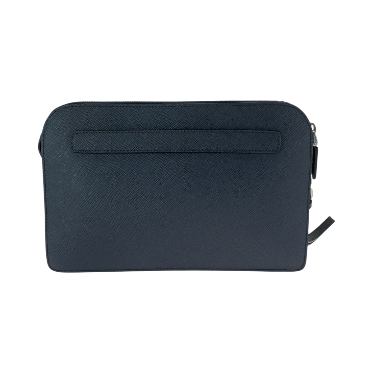PRADA Clutch bag 2VF056 leather Navy SilverMetal Clutch bag business bag Safiano logo mens