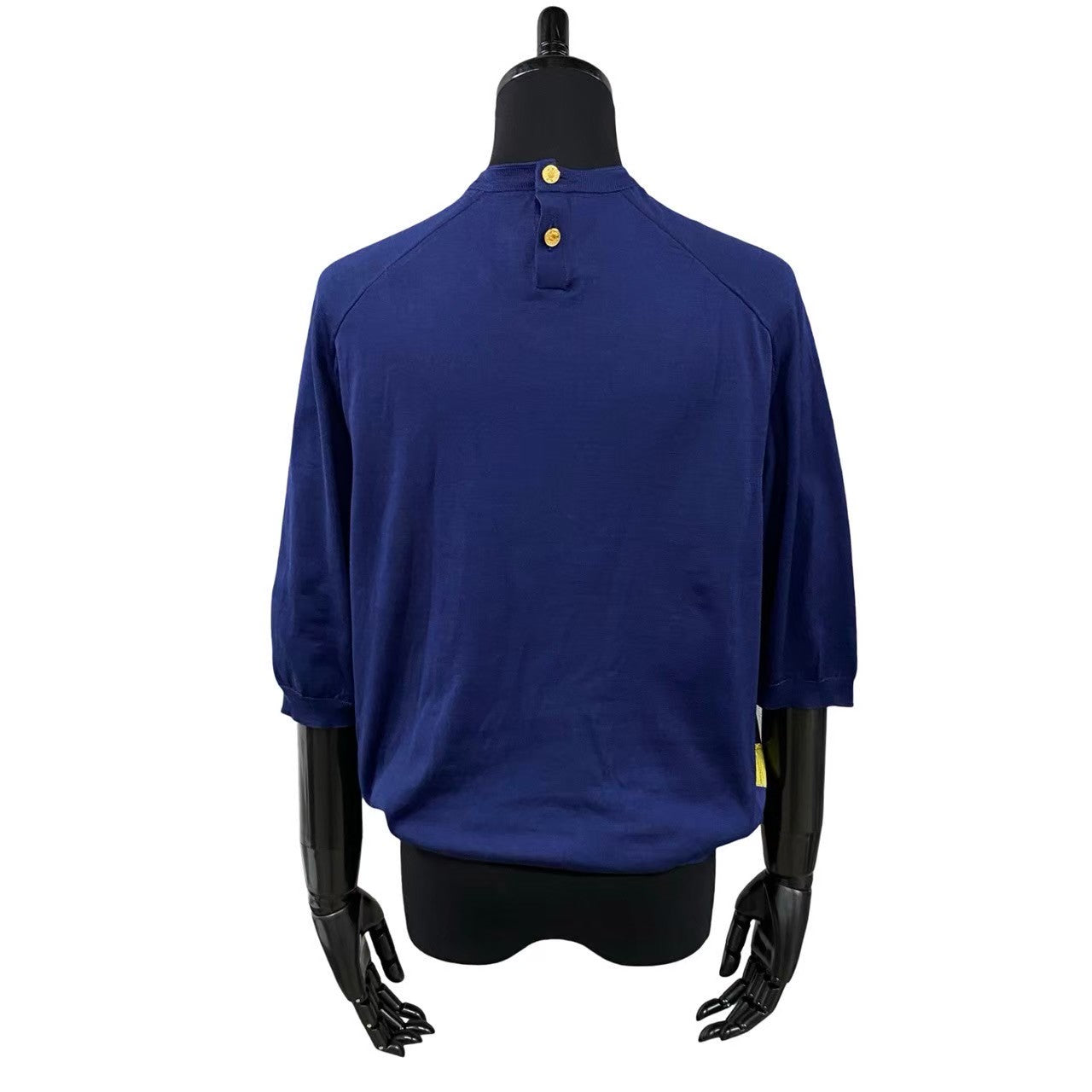 HERMES knit silk Navy Pattern Women L
