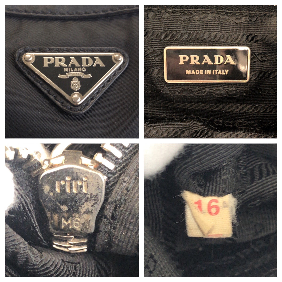 PRADA Shoulder Bag Nylon Black SilverMetal Shoulder Bag Messenger bag Test Triangle With logo Women