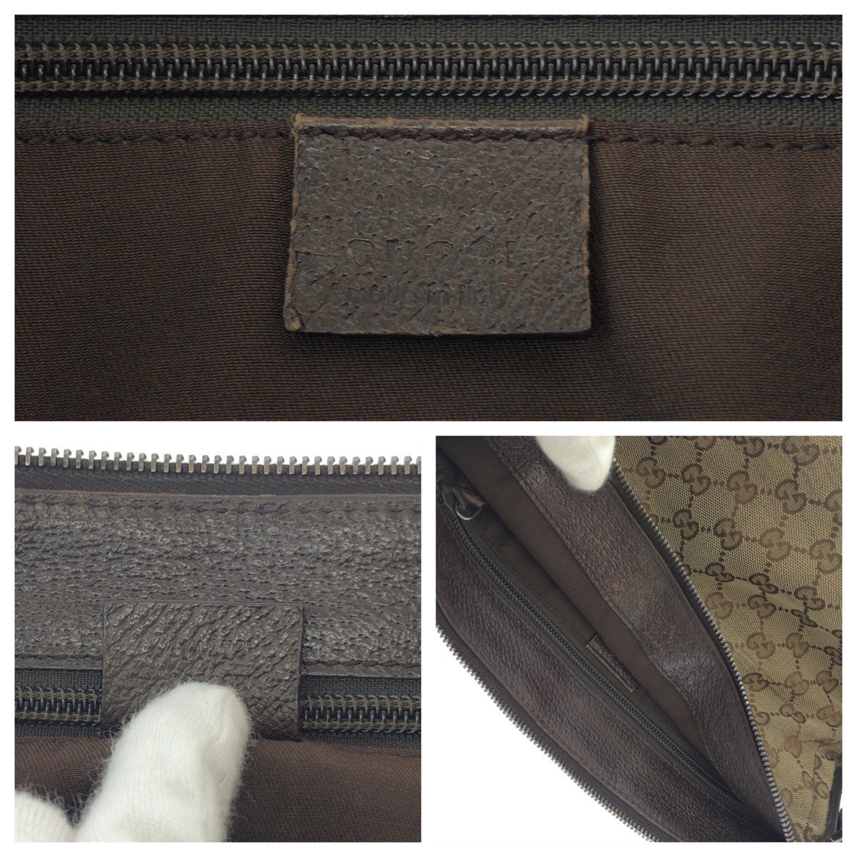 GUCCI Shoulder Bag 114273 GG canvas Beige Brown SilverMetal Shoulder Bag pochette Women