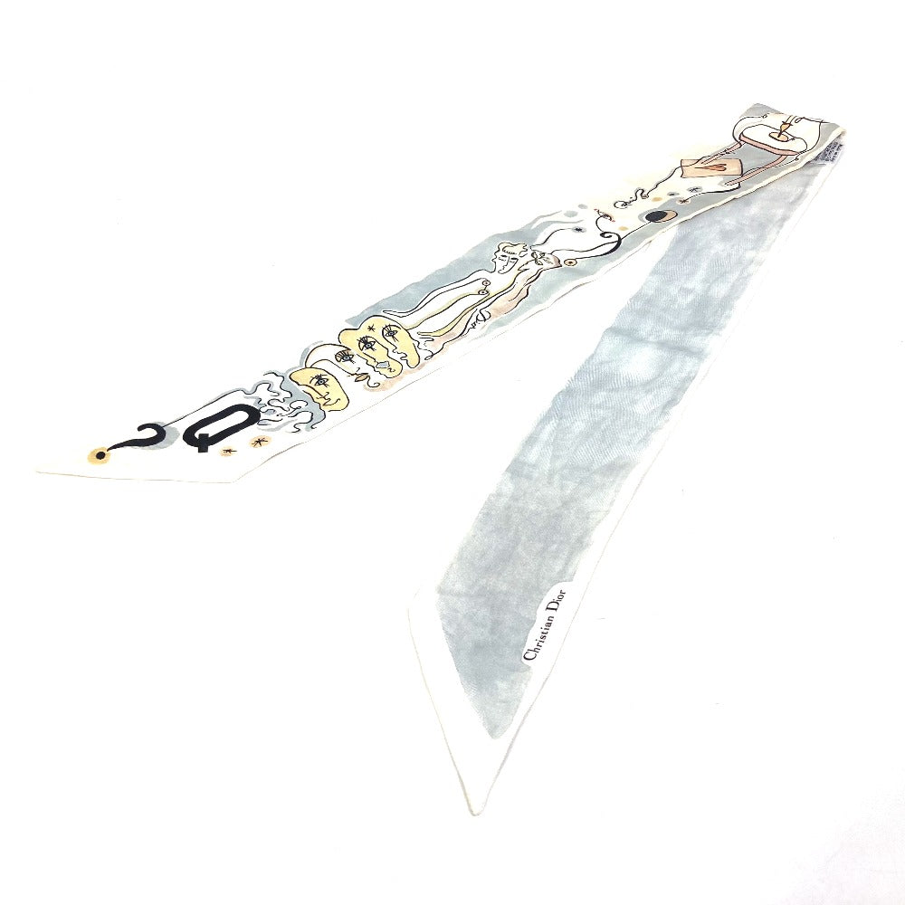 Dior scarf silk white Initials logo Q Mitsua Women