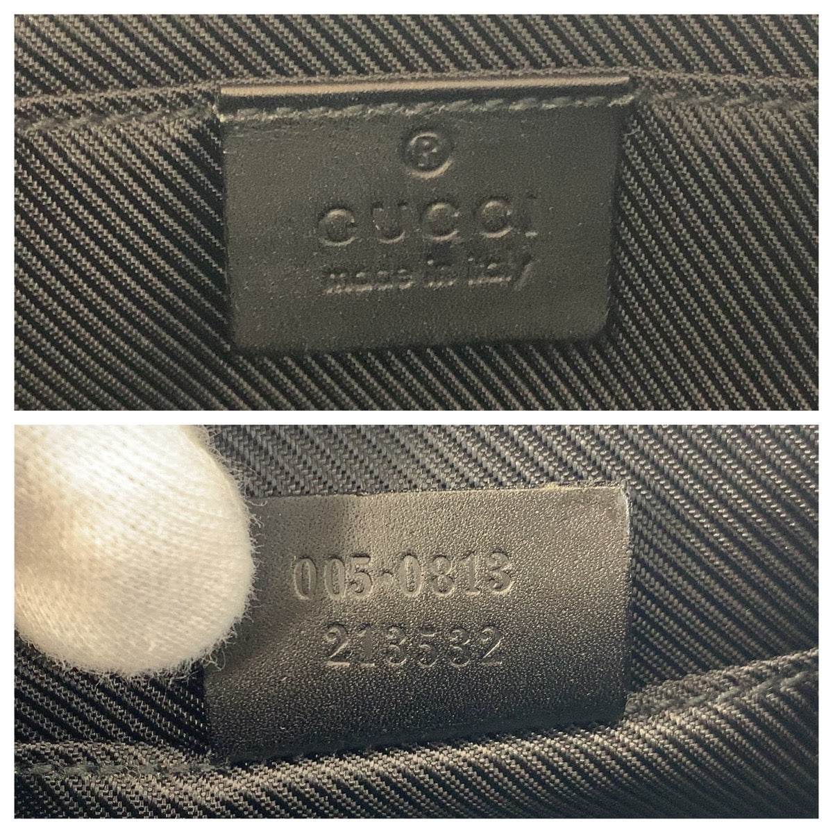 GUCCI Shoulder Bag 005 0813 GG canvas, leather Black black Women