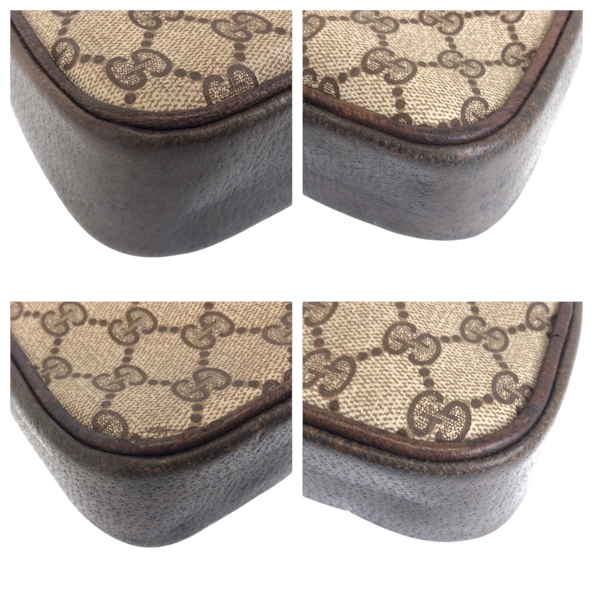 GUCCI Shoulder Bag GG Supreme canvas, leather Beige Brown Gold Metal Shoulder Bag Old Gucci Shelly Line Women