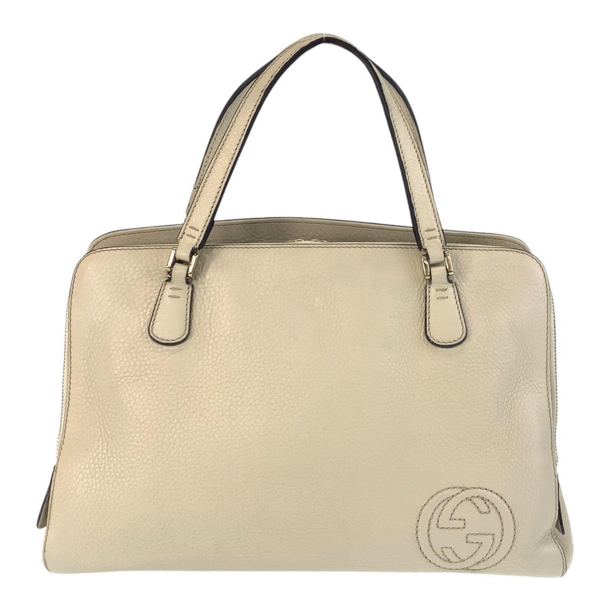 GUCCI Handbag leather white Interlocking
