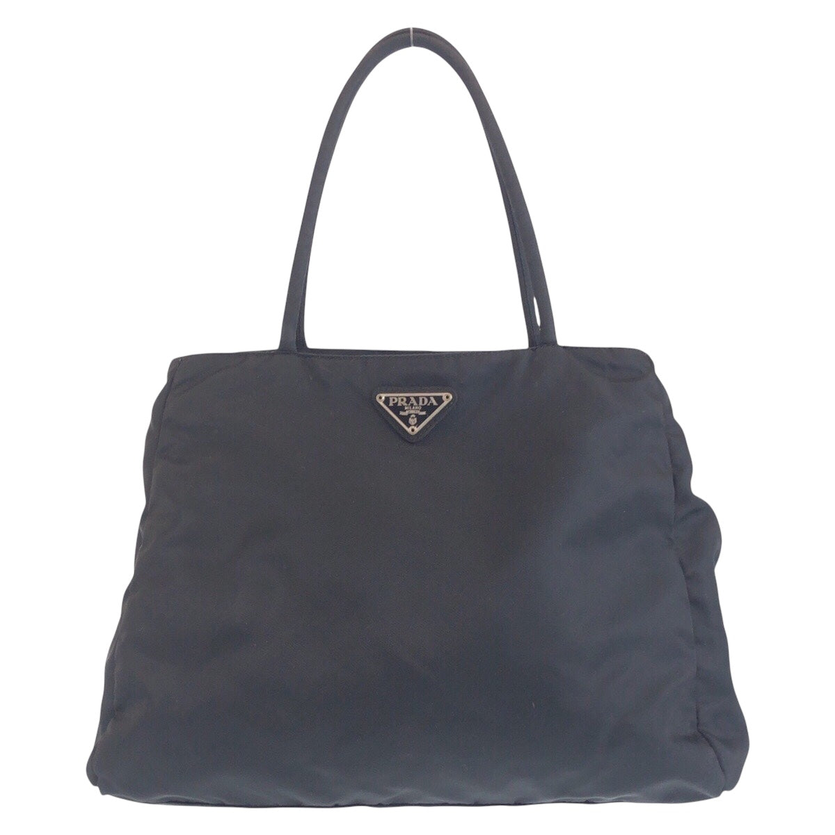 PRADA Tote Bag Nylon Black SilverMetal Tote Bag Shoulder Bag Handbag Test Triangle With logo Women