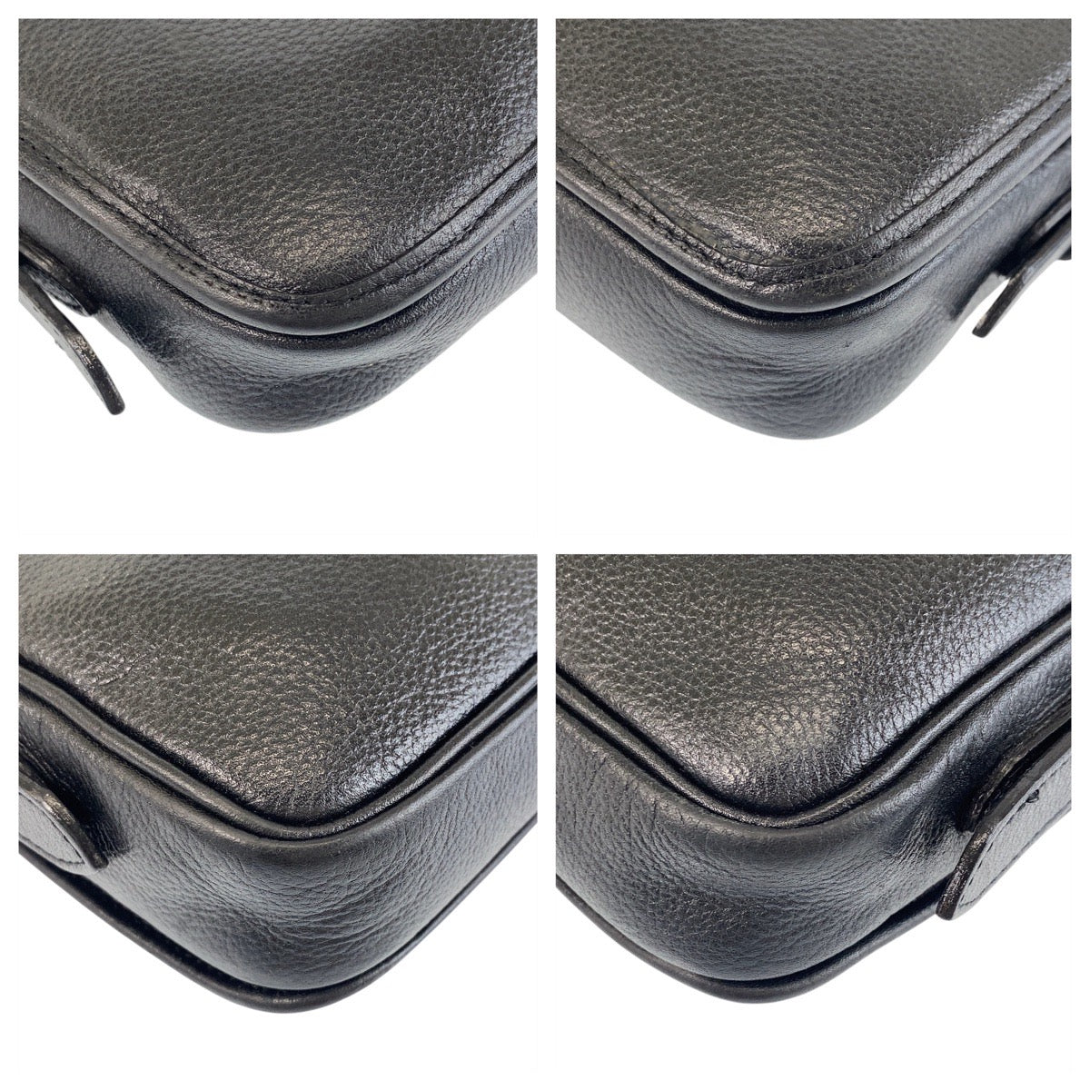 Yves Saint Laurent Shoulder Bag leather Black GoldMetal Shoulder Bag pochette YSL Women(Unisex)