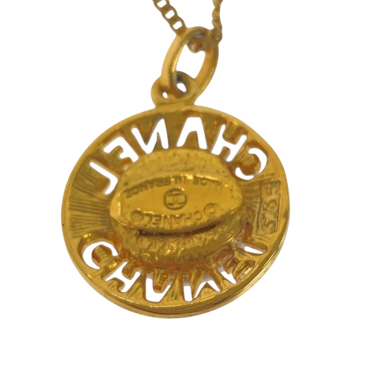 CHANEL Necklace Metal, Faux Pearl Gold white Women