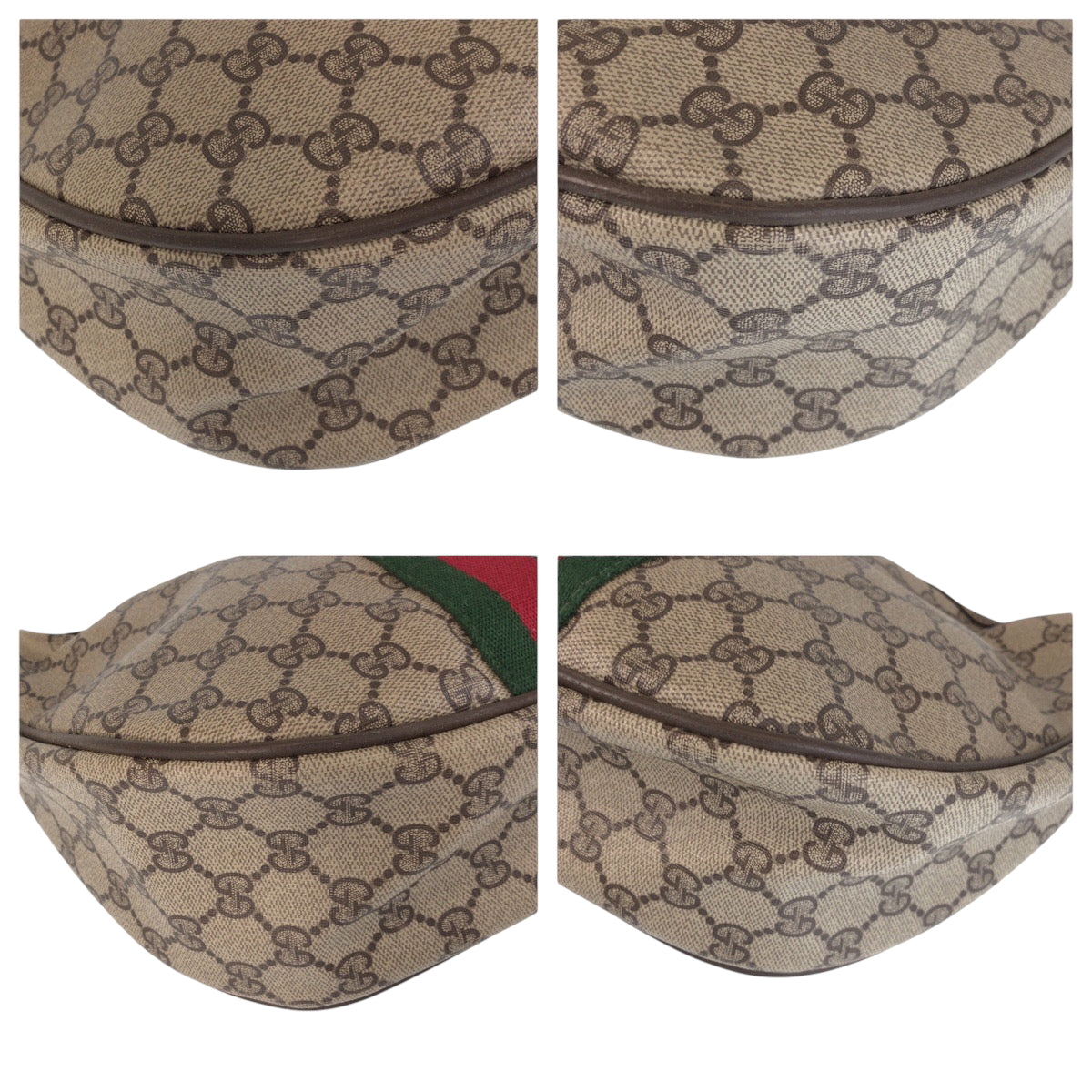 GUCCI Shoulder Bag 68 001 3840 GG Supreme Canvas Beige Brown SilverMetal Shoulder Bag pochette Old Gucci Shelly Line Women