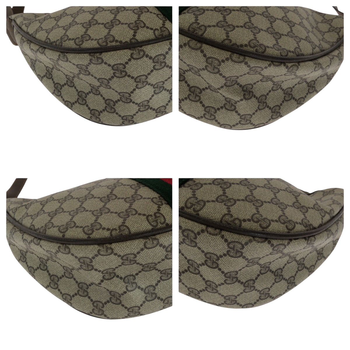 GUCCI Shoulder Bag 10 02 008 GG Supreme Canvas Beige Brown Brown Metal Shoulder Bag Shoulder Bag Sherry Line Old Gucci Women