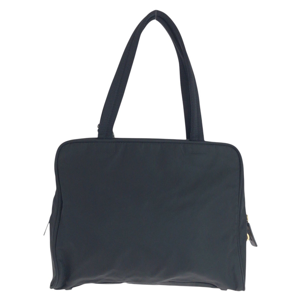 PRADA Tote Bag Nylon Black GoldMetal Tote Bag Shoulder Bag Test Triangle With logo Women