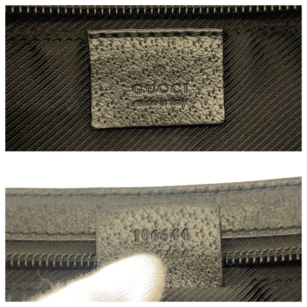 GUCCI Handbag 106644 GG canvas Black SilverMetal Handbag accessory pouch Women