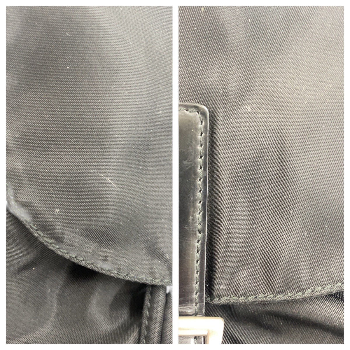 PRADA Backpack Nylon Black SilverMetal Backpack Test Triangle With logo Women