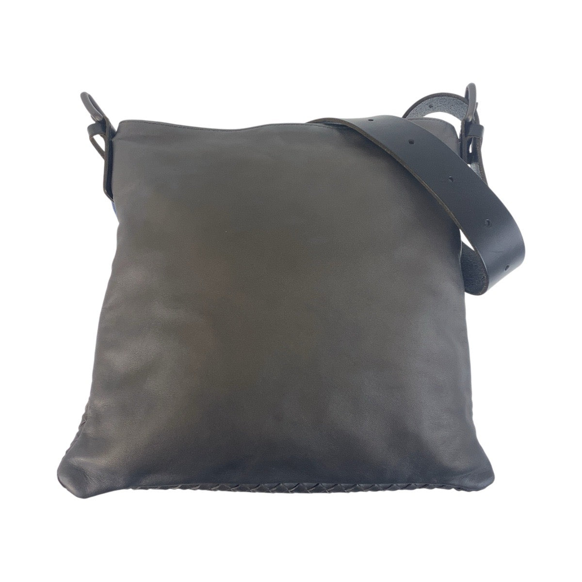 BOTTEGAVENETA Shoulder Bag 7692 leather gray black black Shoulder Bag Messenger bag INTRECCIATO mens