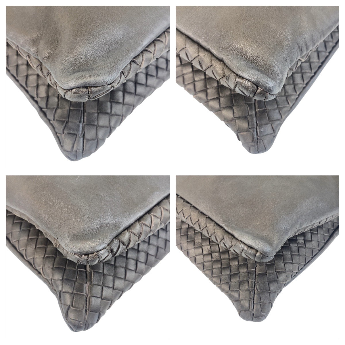 BOTTEGAVENETA Shoulder Bag 7692 leather gray black black Shoulder Bag Messenger bag INTRECCIATO mens