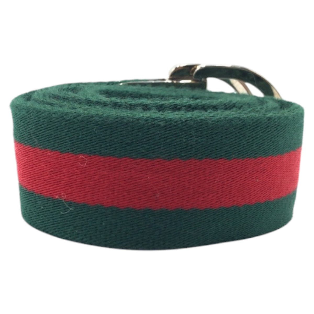 GUCCI belt 189812 35 34 cotton Green Red Silver Belts Unisex Sherry line mens