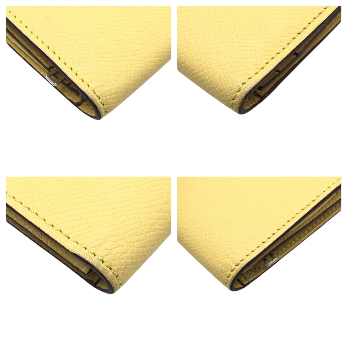 HERMES Long Wallet Purse Epsom Yellow SilverMetal Long Wallet Purse Beansufla Women