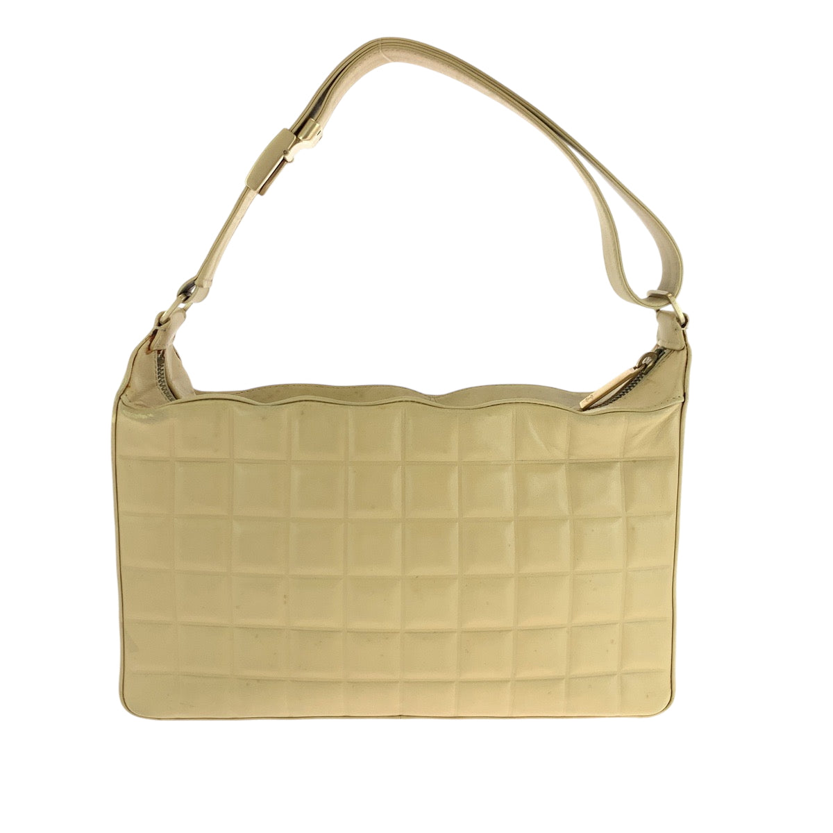 CHANEL Shoulder Bag lambskin Beige Gold Metal Shoulder Bag handbag Chocolate bar COCO Mark Women
