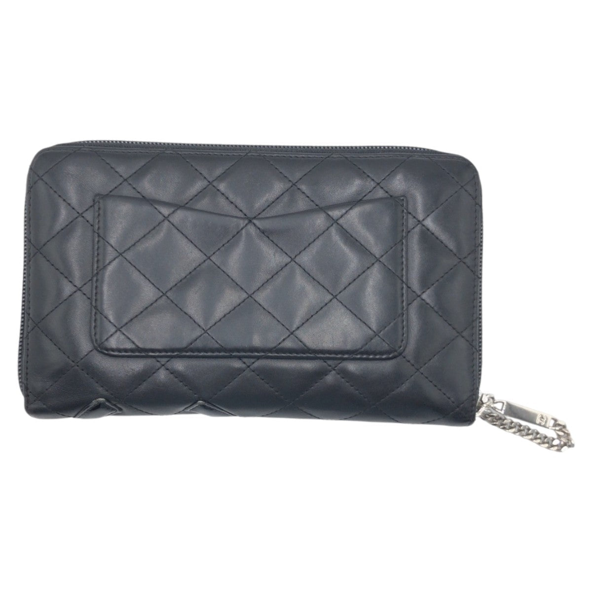 CHANEL Long Wallet Purse leather Black black Long Wallet Purse Cambon COCO Mark Women