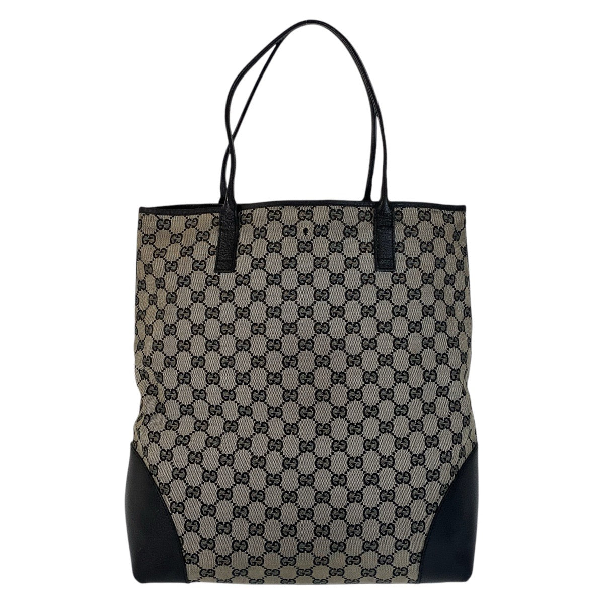 GUCCI Tote Bag 263345 GG canvas, leather gray black black Tote Bag Shoulder Bag Women(Unisex)