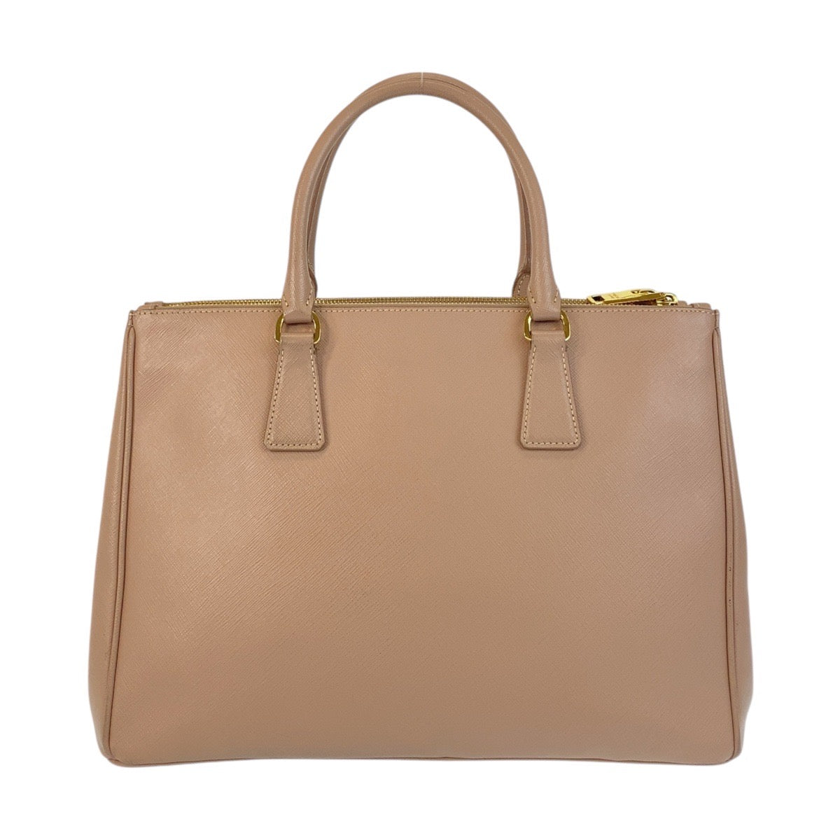 PRADA Handbag leather Beige Pink Beige Gold Metal Handbag Tote Bag Shoulder Bag 2way Safiano Galleria TriangleWith logo Women