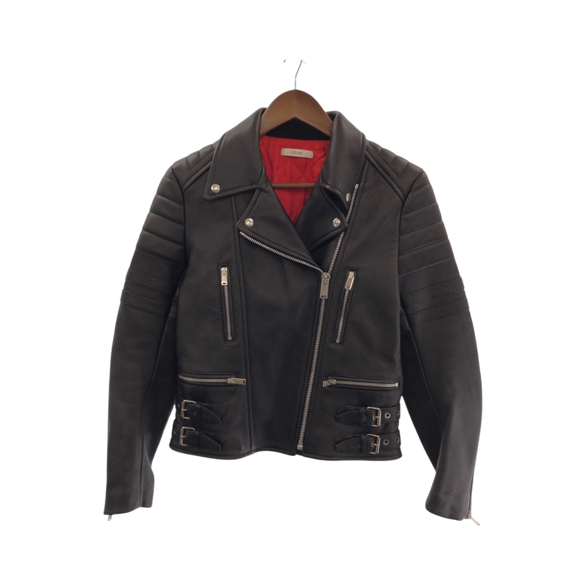 CELINE Riders jacket 251904533 leather Black SilverMetal Riders jacket Leather jacket Phoebe period Women 38