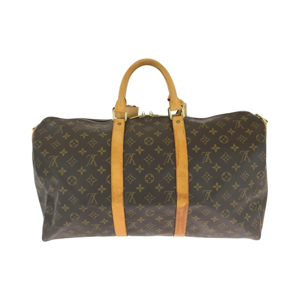 LOUIS VUITTON Shoulder Bag M41416 PVC Brown Gold Metal Shoulder Bag Boston Duffel bag 2way Monogram Keepall 50 bandouliere mens(Unisex)