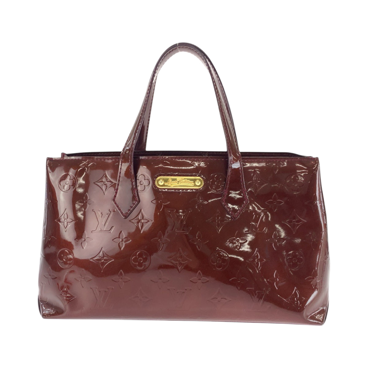 LOUIS VUITTON Handbag M93641 Monogram Vernis Amaranth Brown Gold Metal Handbag Tote Bag Monogram Vernis Wilsher PM Women