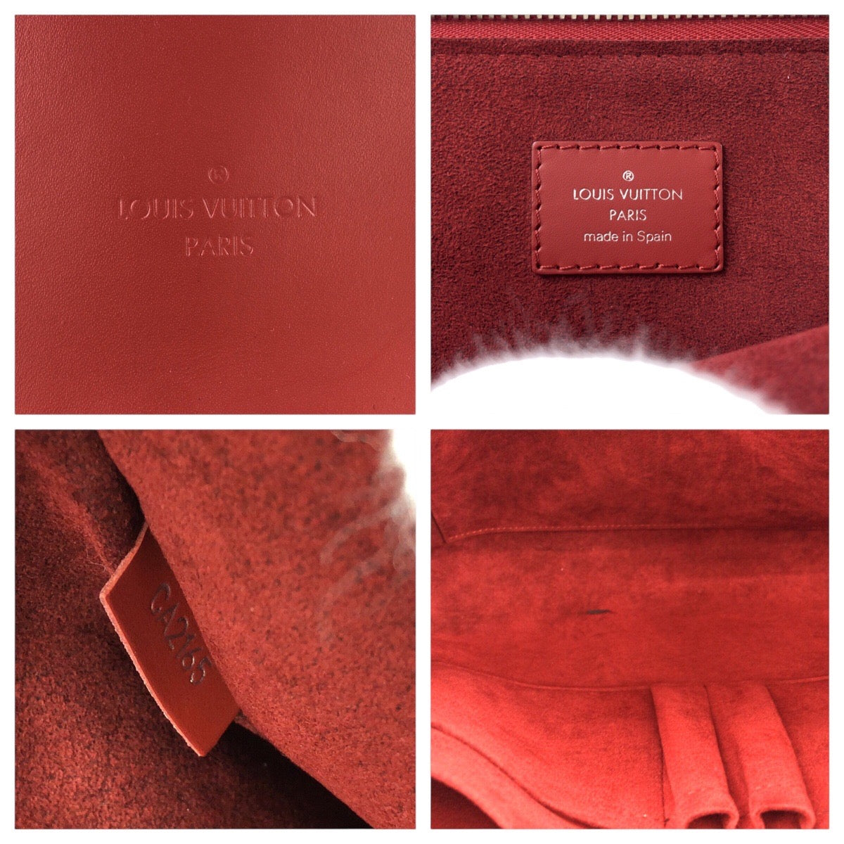 LOUIS VUITTON Business bag leather Castilian Red SilverMetal Business bag Briefcase 2way Epi Porte Documan Jules mens