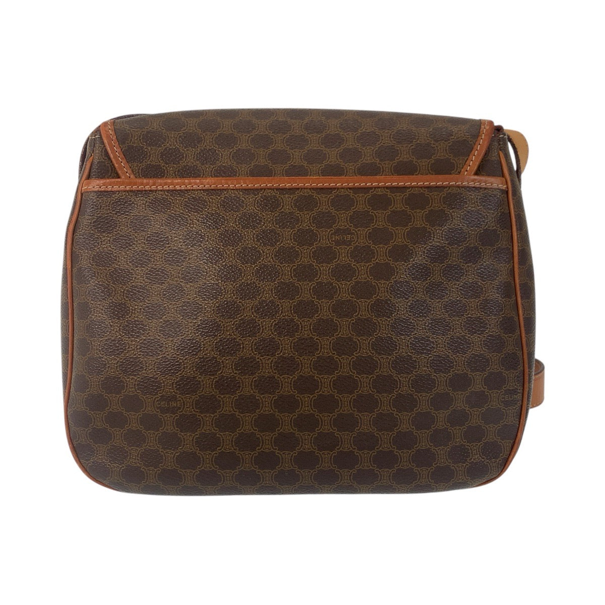 CELINE Shoulder Bag JMB11 PVC, Leather Brown Gold Metal Shoulder Bag Messenger bag Macadam Circle Logo Metal Women