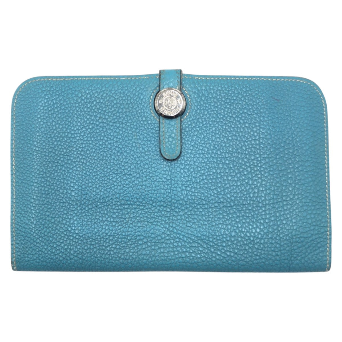 HERMES Long Wallet Purse Togo Blue Light Blue SilverMetal Long Wallet Purse Long wallet unisex Dogon GM Women