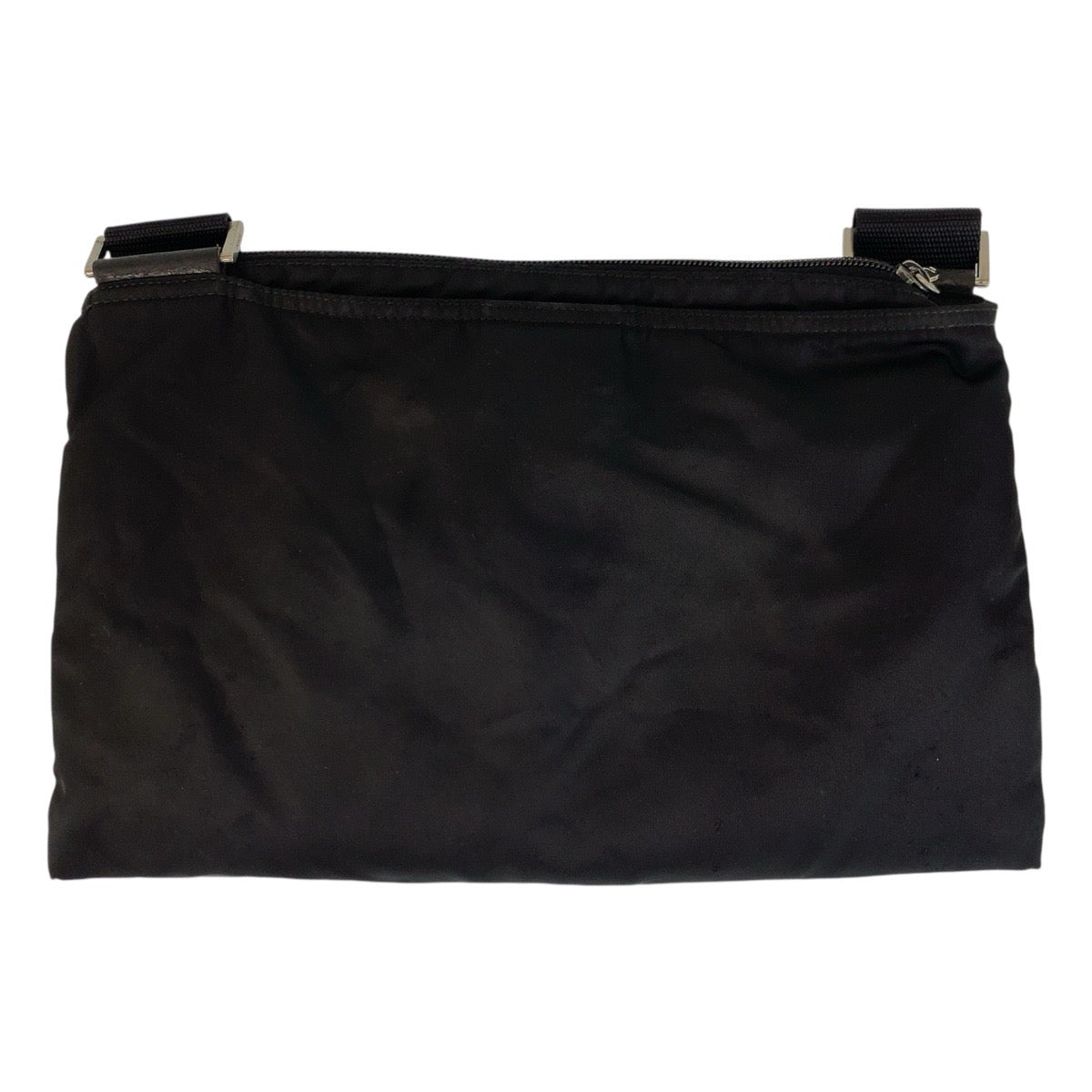 PRADA Shoulder Bag Nylon Black SilverMetal Shoulder Bag Messenger bag Test Triangle With logo Women