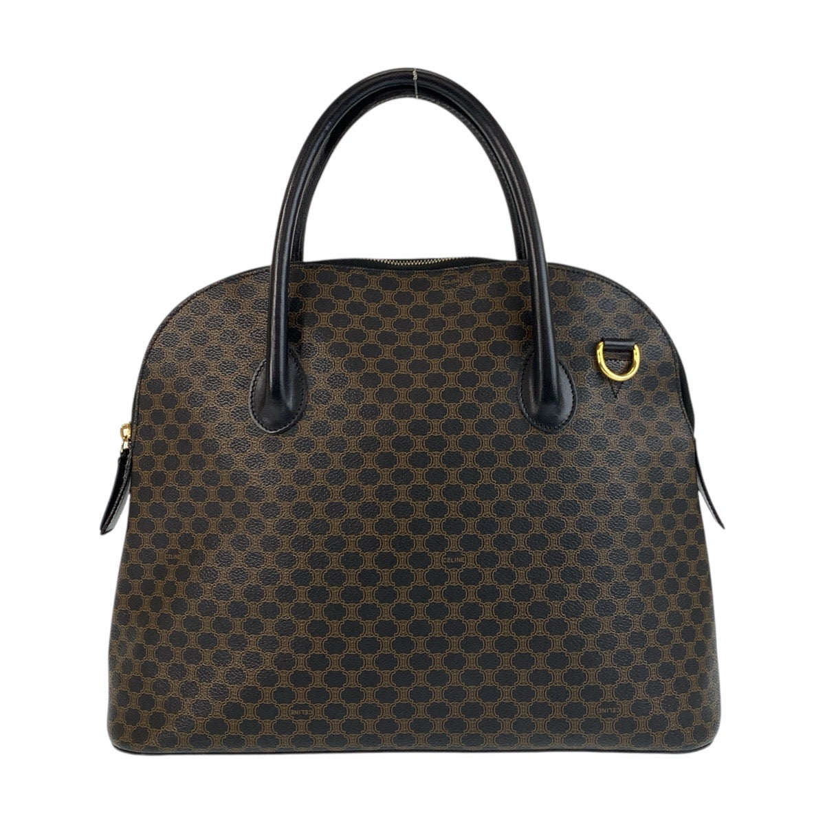 CELINE Handbag MC96 PVC, Leather Brown Black Gold Metal Macadam Women