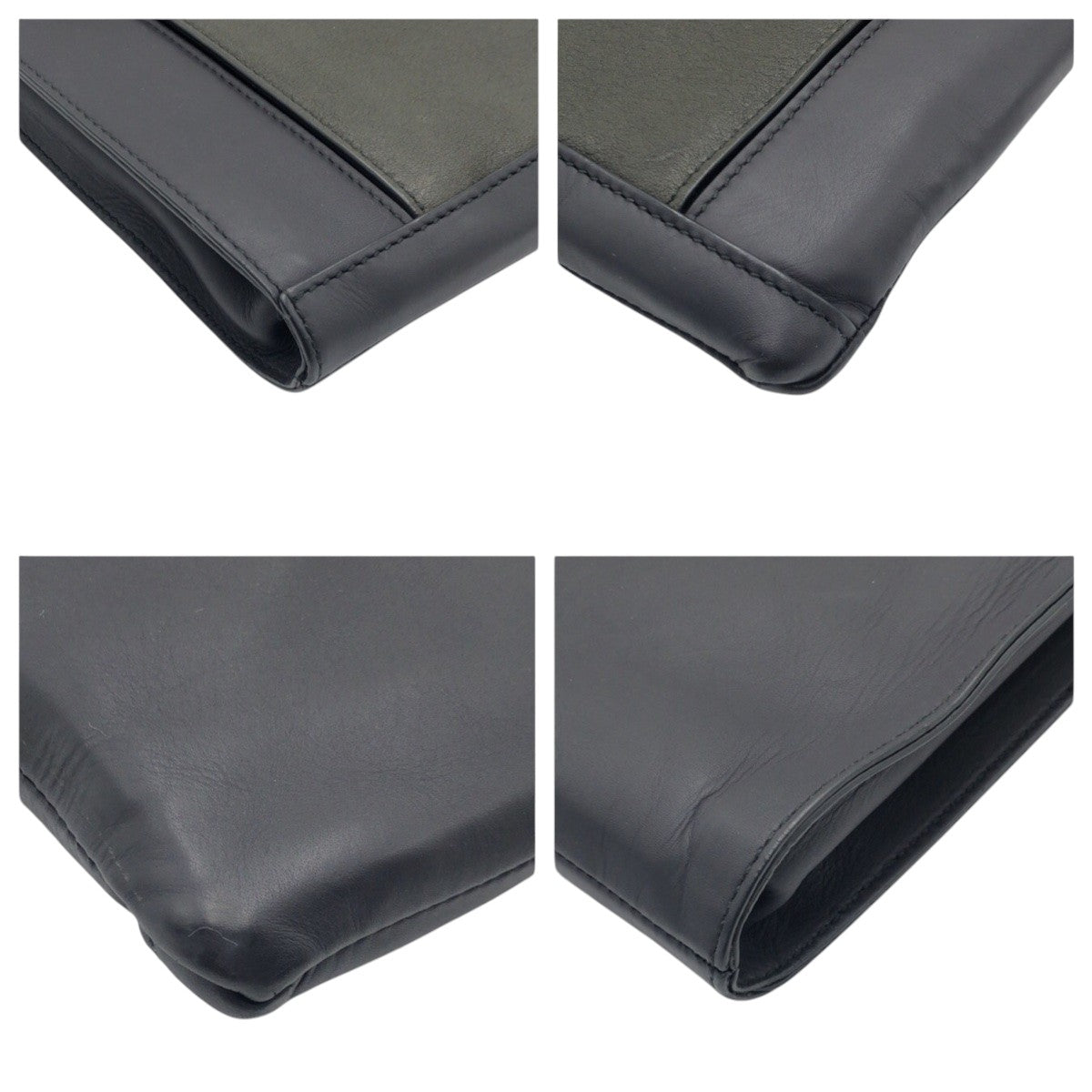 BOTTEGAVENETA Clutch bag leather Navy type Black type Khaki Clutch bag business bag mens